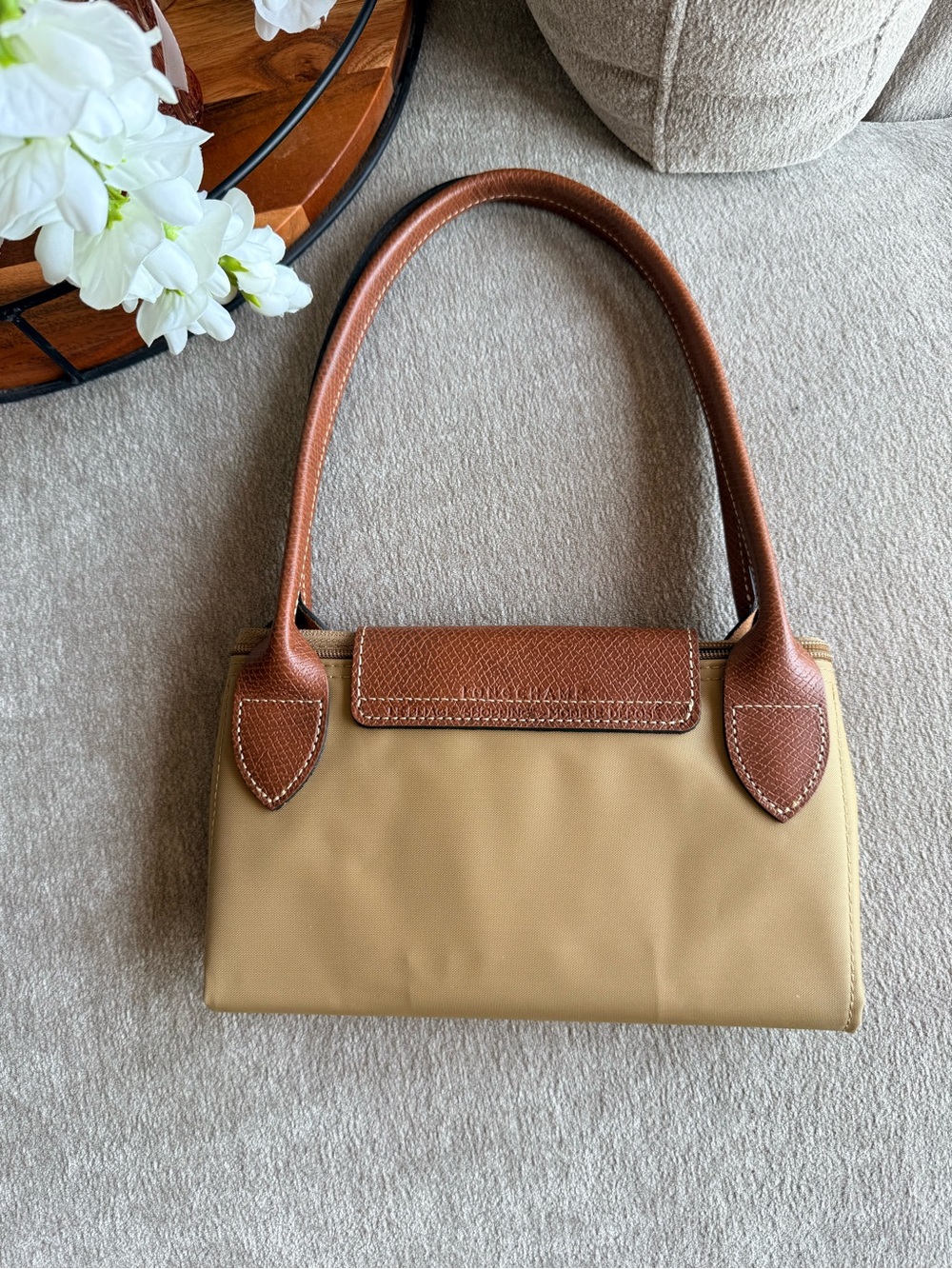 Longchamp Two-Tone Shoulder Bag in Beige and Brown - Picture 2 of 6